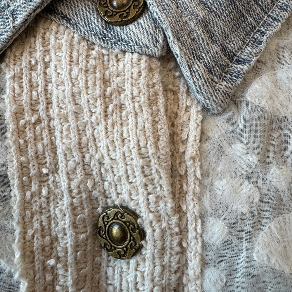 097 - POL Denim and Lace Textured Jacket Enhanced with Skull Design NWOT - Picture 3 of 8